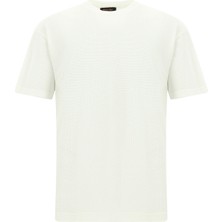 Abdullah Kiğılı Bisiklet Yaka Oversize Desenli Pamuk T-shirt