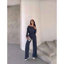 Xenthe Kadın Alt-Üst Tek Omuzu Açık Modern Şık Pantolon-Bluz Takım