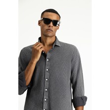 Kiğılı Uzun Kol Regular Fit Çizgili Pamuk Gömlek