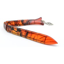 Murty99 Usta Işi Balık Model Turuncu Siyah Sıkma Kehribar Tesbih 001