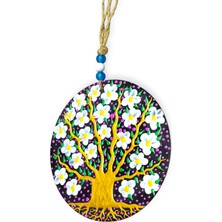 Handmade Şans ve Koruma Getiren El Boyaması Ahşap Nazarlık – 20 cm Çapında-Model-7