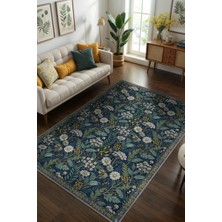 Homshtag Koyu Renkli Çiçekli Maksimalist Halı, Papatya Bahçesi Temalı Oturma Odası Halısı, Huzur Verici Oda Dekoru