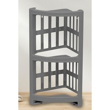 Gri Banyo Köşeliği, Temizlik ve Sabun Düzenleyici, Şampuan ve Kese Saklama