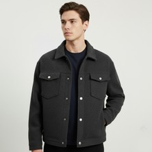Jack & Jones Jack&Jones Ridgewood Melange Overshirt Erkek Siyah Ceket