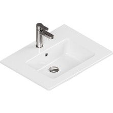 Isvea Sistema T-Flat Slim Ince Formlu Lavabo 61 x 46,5  cm Beyaz