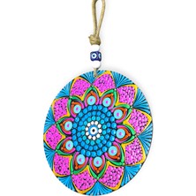 Handmade Şans ve Koruma Getiren El Boyaması Ahşap Nazarlık – 20 cm Çapında-Model-9