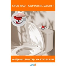 Letsii Estetik Kalp Tasarımlı Klozet Sifon Tuşu
