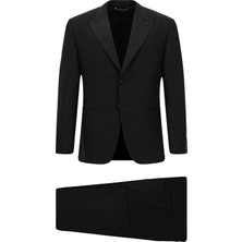 Abdullah Kiğılı 4 Drop Relaxed Fit Rahat Kesim Sivri Yaka Yün Smokin & Damatlık