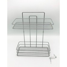 Bej Renkli 2 Katlı Şampuanlık, Şeffaf Tasarım, Pratik ve Şık Kullanım