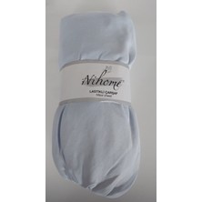 Aylis Home Uçuk Mavi Çift Kişilik Lastikli  Çarşaf