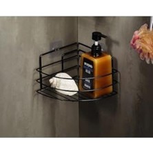 Paslanmaz Banyo Köşeliği Yapışkanlı Düzenleyici Siyah 1155328