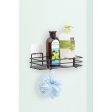 Paslanmaz Yapışkanlı Banyo Düzenleyici Siyah, Çok Renkli, Şampuanlık, Duş Rafı