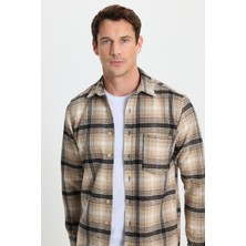 Tudors Erkek Regular Fit Klasik Kesim Büyük Kareli Tep Cepli Oduncu Gömlek