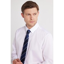 Tudors Slim Fit Beyaz Non-Iron %100 Pamuk Doğa Dostu Ekoteks Belgeli Ütü Gerektirmez Gömlek