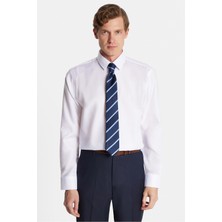 Tudors Slim Fit Beyaz Non-Iron %100 Pamuk Doğa Dostu Ekoteks Belgeli Ütü Gerektirmez Gömlek