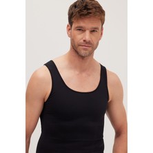 Tudors Erkek Süper Slim Fit Extra Dar Kesim Lastikli Siyah Atlet Korse