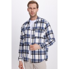 Tudors Erkek Regular Fit Klasik Kesim Uzun Kollu Çift Cepli Kışlık Kareli Gömlek