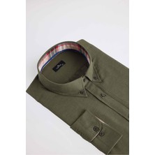 Tudors Büyük Beden Düğmeli Yaka Poplin Pamuklu Kolay Ütü Oxford Erkek Gömlek