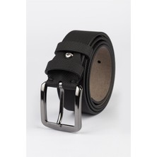 Tudors Erkek 4 cm Spor Siyah Kemer