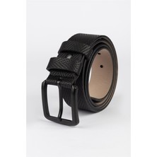 Tudors Erkek 4 cm Spor Siyah Kemer