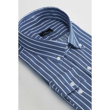 Tudors Erkek Big Size Büyük Beden Çizgili Gömlek