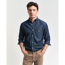 Gant Erkek Lacivert Regular Fit Düğmeli Yaka Gömlek 3000400.989