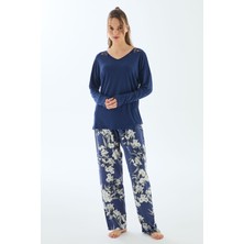 Anıl 11499 Kadın Uzun Kol T-Shirt ve Pantolon Pijama Takımı
