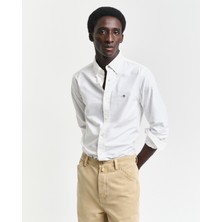 Gant Erkek Beyaz Slim Fit Klasik Yaka Oxford Gömlek 3000202.110