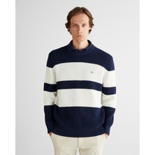 Gant Erkek Lacivert Relaxed Fit Bisiklet Yaka Triko 8925350T.433