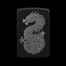 Alsepeteavm Zippo Ejderha Figürlü E Harfli Tasarım - V15