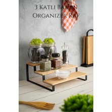 3 Katlı Bambu Raf, Çok Amaçlı ve Şık Organizer, Beyaz Renk
