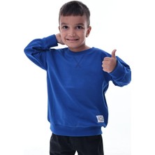 CQCQ Erkek Çocuk Lacivert 2 İplik Sweatshirt %100 Pamuk|12 Ay – 5 Yaş Rahat Kalıp Basic Günlük