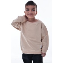 CQCQ Erkek Çocuk Krem 2 İplik Sweatshirt – %100 Pamuk, Yumuşak Kumaş, Rahat, Günlük Spor