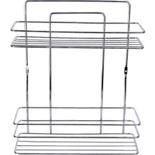 Şampuanlık, 2 Katlı, Metal, Bej, Şık ve Kullanışlı Depolama Çözümü