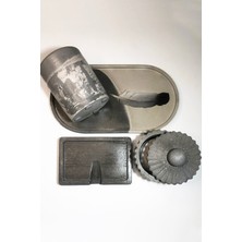 Gri Beton Antik Banyo Seti, Şık ve Estetik Tasarım, Modern Banyo Dekoru Için Ideal.