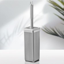 Kare Gri Tuvalet Fırçası, Temiz ve Şık Banyo Aksesuarı