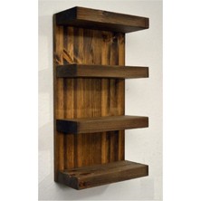 Kahverengi 4 Gözlü Dekoratif Banyo ve Havluluk Rafı Organizatörü