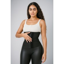 Gazelmanya Sıkılaştırıcı Korse Karın Toparlayıcı Kum Saati Görünümlü Bel Korsesi Balenli Korse Bel Destekleyici 4 Beden Siyah