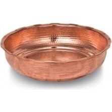 El Işlemeli Kırmızı Bakır Hamam Tası 20 Cm, Şık ve Geleneksel Tasarım