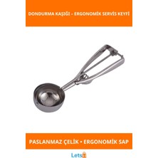 Letsii Ergonomik Dayanıklı Çelik Dondurma Kaşığı