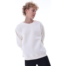 CQCQ Ekru Erkek Çocuk Şardonlu Sweat – Pamuklu Rahat Kalıp Basic Uzun Kollu