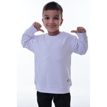 CQCQ Erkek Çocuk Beyaz 2 İplik Sweatshirt – %100 Pamuk, Yumuşak Kumaş, Rahat, Günlük Spor