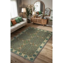 Homshtag Antik Tekstil Dokulu Salon Halısı, Bohem Oda Dekoru Için Makinede Yıkanabilir Halı