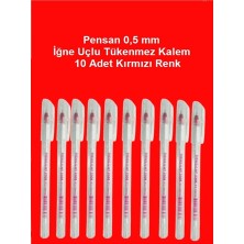 0.5 mm Iğne Uç Kırmızı Tükenmez Kalem 10 Adet Yeni Seri 2305