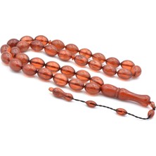 Murty99 Sistemli Dev Boy Beyzi Kesim Hareli Kırmızı Toz Kehribar Tesbih