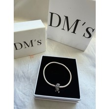 DMs Silver Ay Klipsli Gümüş Bileklik