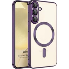 Microsonic Samsung Galaxy S25 Kılıf Magsafe Luxury Electroplate Mor