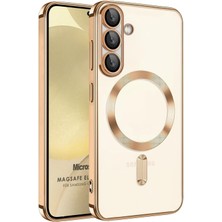 Microsonic Samsung Galaxy S25 Plus Kılıf Magsafe Luxury Electroplate Gold