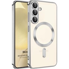 Microsonic Samsung Galaxy S25 Plus Kılıf Magsafe Luxury Electroplate Gümüş