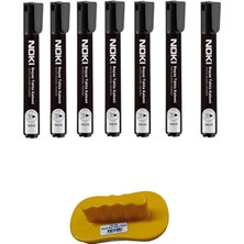 7li Noki Siyah Beyaz Tahta Kalemi + Silgisi